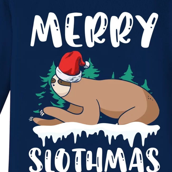 Merry Slothmas Sloth Whisperer Animal Christmas Season Gift Baby Long Sleeve Bodysuit