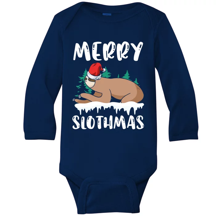 Merry Slothmas Sloth Whisperer Animal Christmas Season Gift Baby Long Sleeve Bodysuit