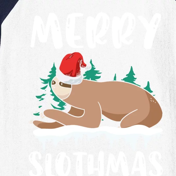 Merry Slothmas Sloth Whisperer Animal Christmas Season Gift Baseball Sleeve Shirt