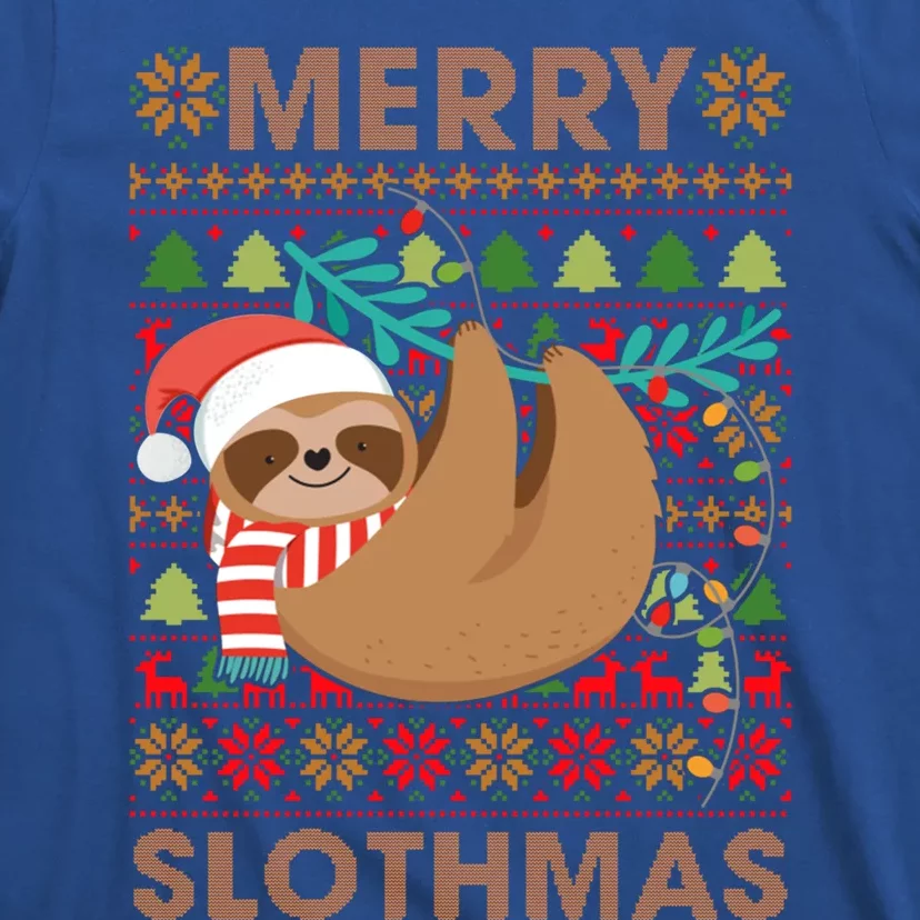 Merry Slothmas Sloths Christmas Ugly Xmas Gift Meaningful Gift T-Shirt