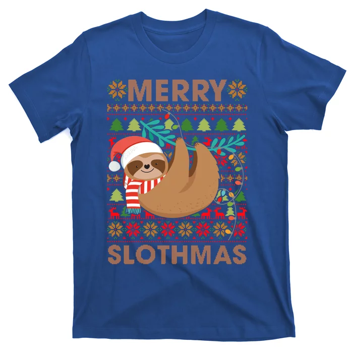 Merry Slothmas Sloths Christmas Ugly Xmas Gift Meaningful Gift T-Shirt