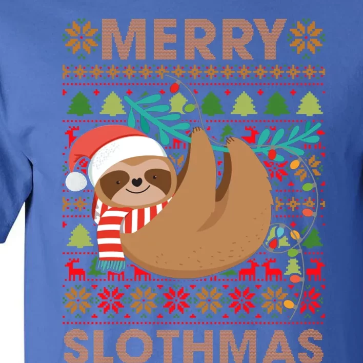 Merry Slothmas Sloths Christmas Ugly Xmas Gift Meaningful Gift Tall T-Shirt