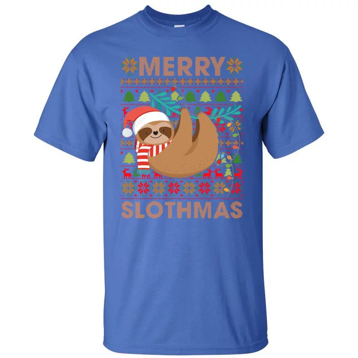 Merry Slothmas Sloths Christmas Ugly Xmas Gift Meaningful Gift Tall T-Shirt