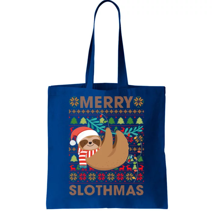 Merry Slothmas Sloths Christmas Ugly Xmas Gift Meaningful Gift Tote Bag