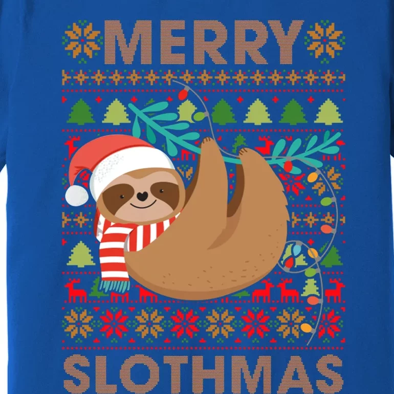 Merry Slothmas Sloths Christmas Ugly Xmas Gift Meaningful Gift Premium T-Shirt