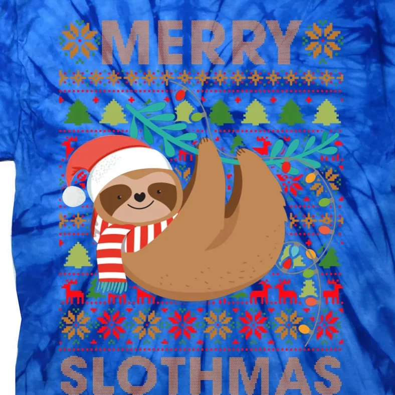 Merry Slothmas Sloths Christmas Ugly Xmas Gift Meaningful Gift Tie-Dye T-Shirt