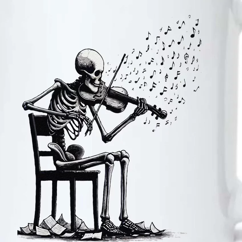 Musician Skeleton Skeleton Player Violin Halloween Music Black Color Changing Mug