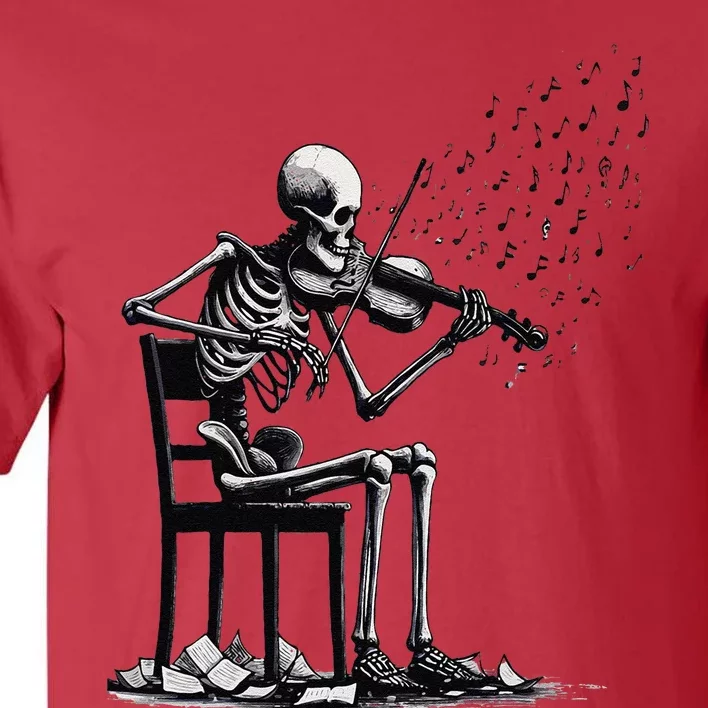 Musician Skeleton Skeleton Player Violin Halloween Music Tall T-Shirt