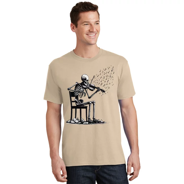 Musician Skeleton Skeleton Player Violin Halloween Music T-Shirt