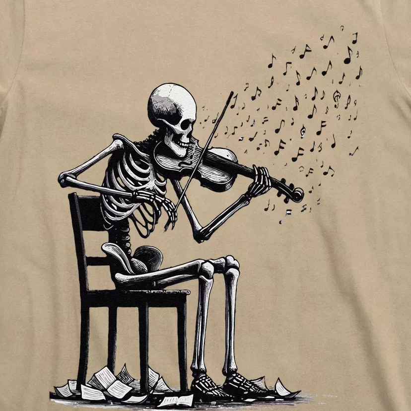 Musician Skeleton Skeleton Player Violin Halloween Music T-Shirt