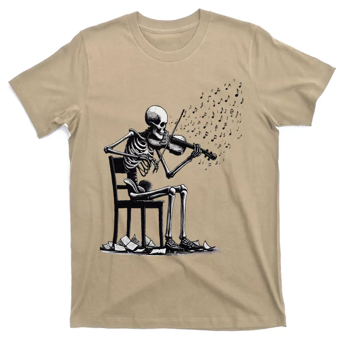 Musician Skeleton Skeleton Player Violin Halloween Music T-Shirt