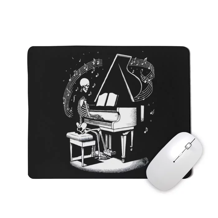 Musician Skeleton Skeleton Player Piano Halloween Music Mousepad