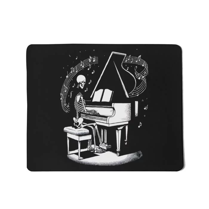 Musician Skeleton Skeleton Player Piano Halloween Music Mousepad