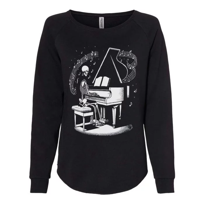 Musician Skeleton Skeleton Player Piano Halloween Music Womens California Wash Sweatshirt