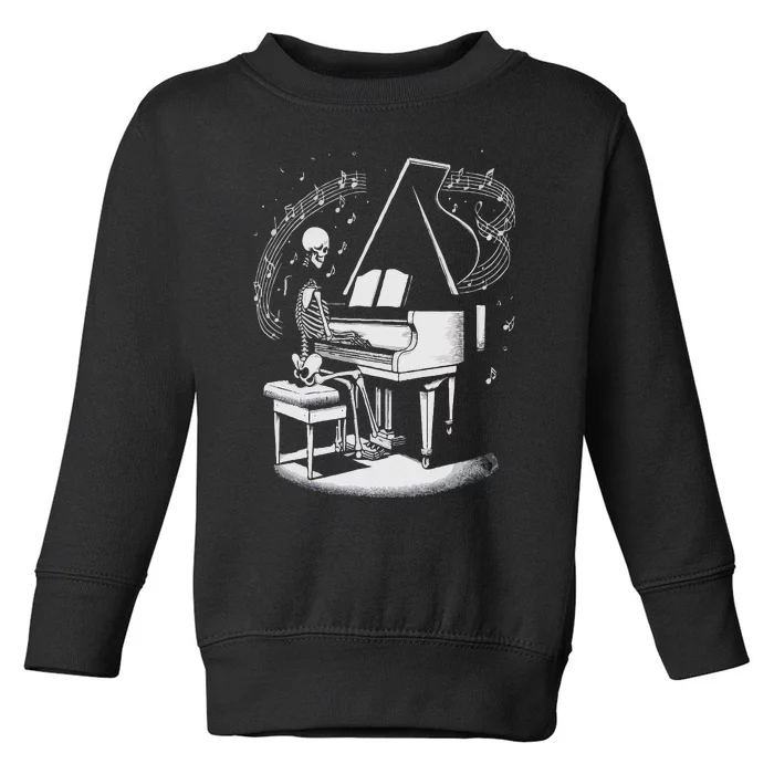 Musician Skeleton Skeleton Player Piano Halloween Music Toddler Sweatshirt