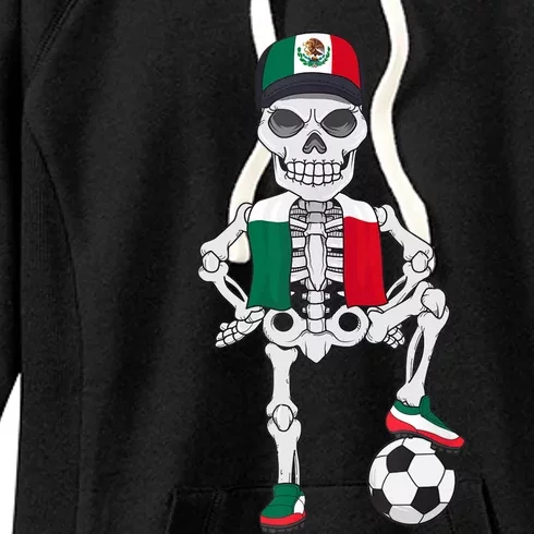 Mexico Soccer Skeleton Fan Team Women's Fleece Hoodie