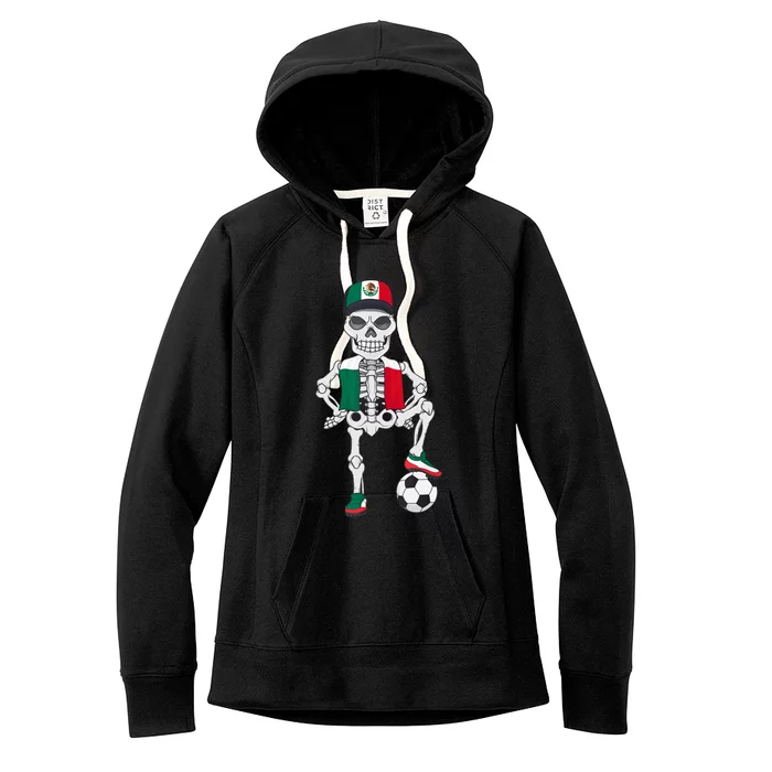 Mexico Soccer Skeleton Fan Team Women's Fleece Hoodie