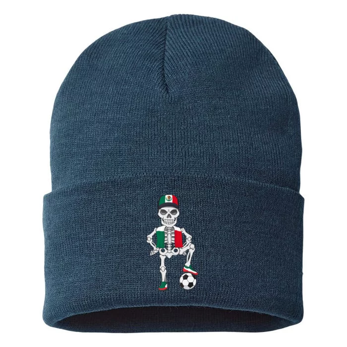 Mexico Soccer Skeleton Fan Team Sustainable Knit Beanie