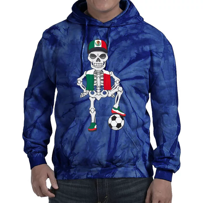 Mexico Soccer Skeleton Fan Team Tie Dye Hoodie