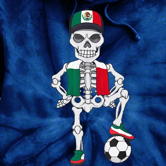 Mexico Soccer Skeleton Fan Team Tie Dye Hoodie