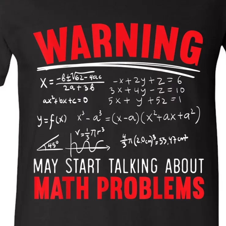 May Start Talking About Math Problems Mathematicians V-Neck T-Shirt