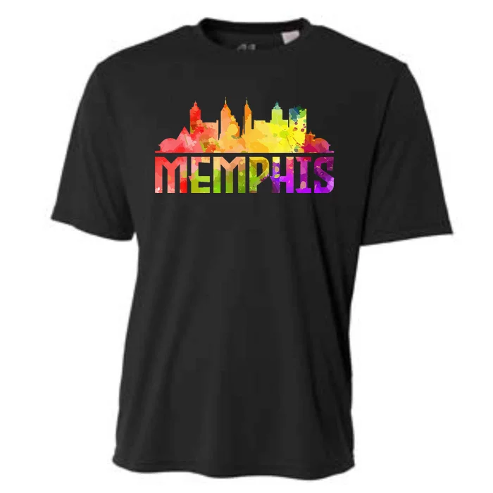 Memphis Skyline Tennessee Souvenir Gift Cooling Performance Crew T-Shirt