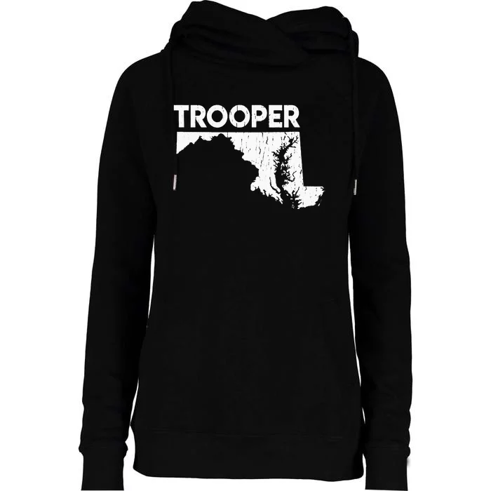 Maryland State Trooper State Police Womens Funnel Neck Pullover Hood