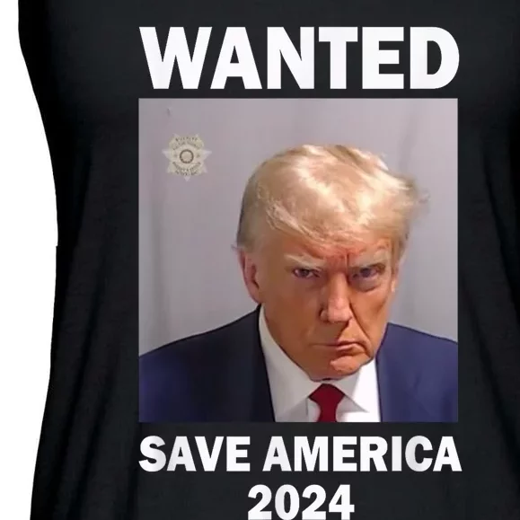 Mug Shot Trump Wanted Save America 2024 Ladies Essential Flowy Tank