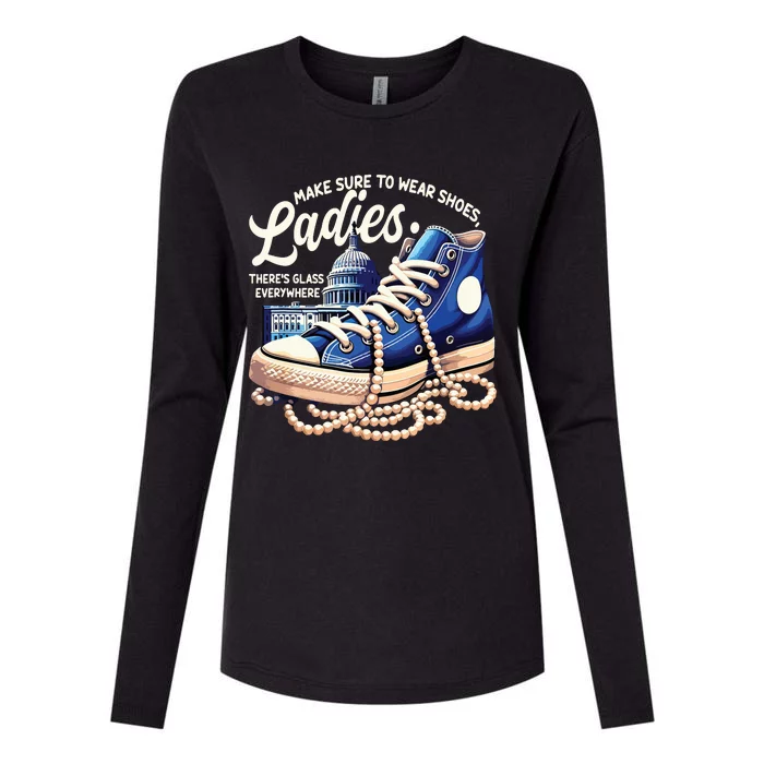 Make Sure To Wear Shoes Ladies Shoes Ladies Kamala Harris Womens Cotton Relaxed Long Sleeve T-Shirt