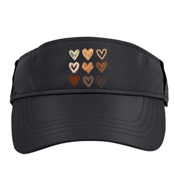 Melanin Skin Tone Hearts Juneteenth Black History Month Adult Drive Performance Visor