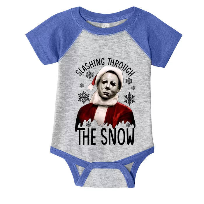 Myers Slashing Through The Snow Horror Christmas Infant Baby Jersey Bodysuit