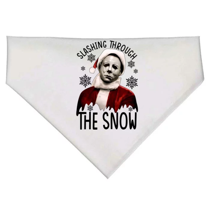 Myers Slashing Through The Snow Horror Christmas USA-Made Doggie Bandana