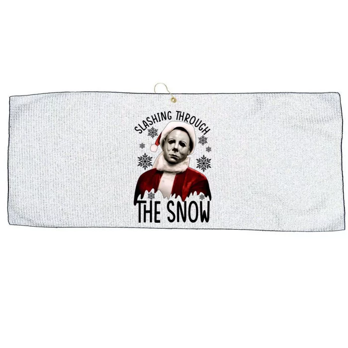 Myers Slashing Through The Snow Horror Christmas Large Microfiber Waffle Golf Towel