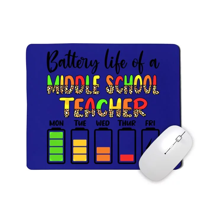 Middle School Teacher Battery Life Middle School Teachers Gift Mousepad