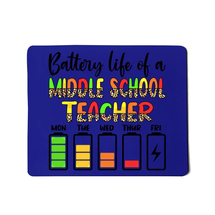 Middle School Teacher Battery Life Middle School Teachers Gift Mousepad