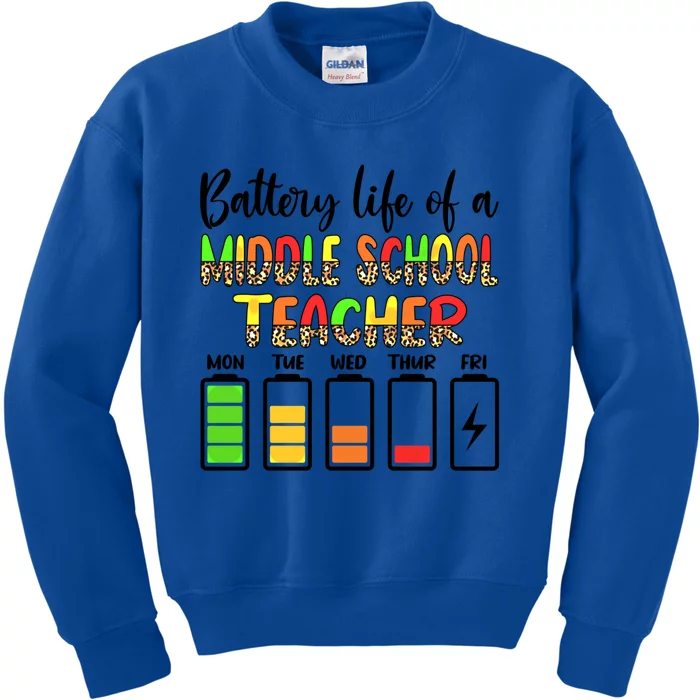 Middle School Teacher Battery Life Middle School Teachers Gift Kids Sweatshirt