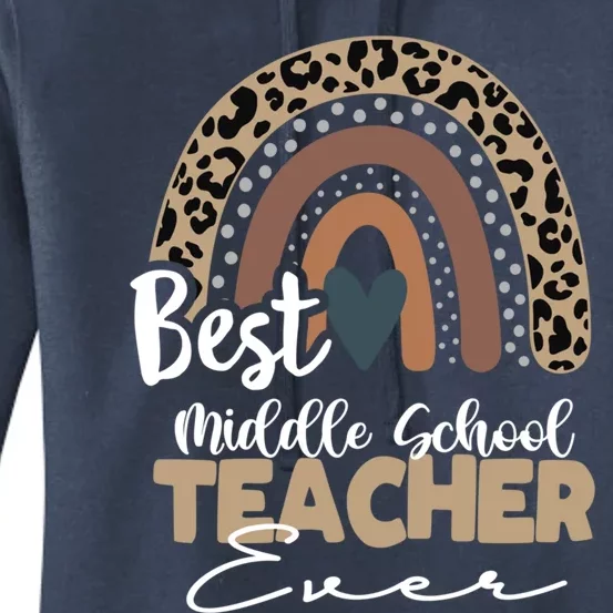 Middle School Teacher Boho Rainbow Teacher Appreciation Gift Women's Pullover Hoodie