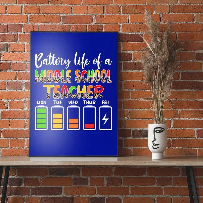 Middle School Teacher Battery Life Middle School Teachers Gift Poster