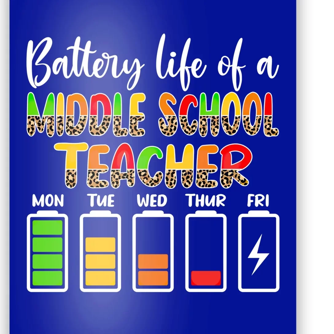 Middle School Teacher Battery Life Middle School Teachers Gift Poster