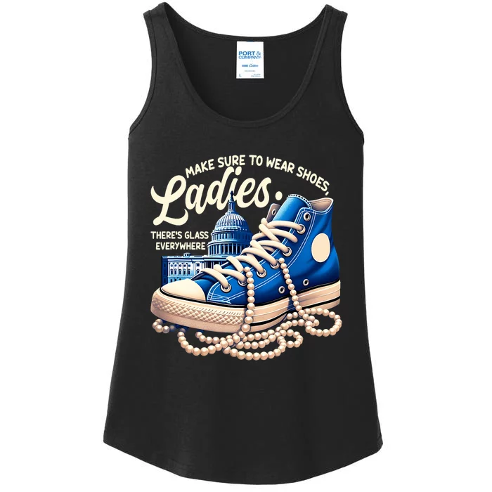 Make Sure To Wear Shoes Ladies Shoes Ladies Kamala Harris Ladies Essential Tank