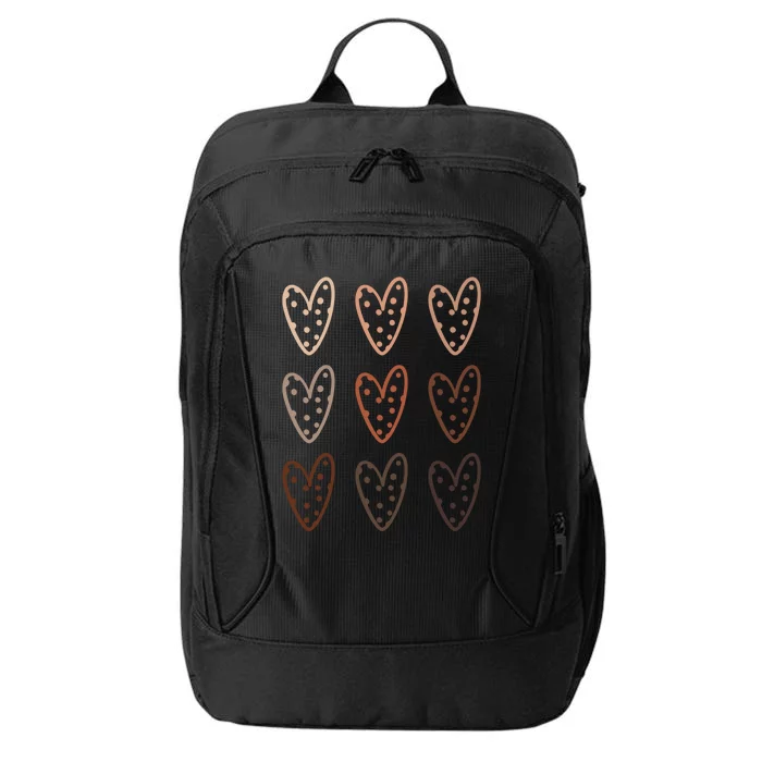 Melanin Skin Tone Hearts Black Pride Melanin Kindness Gift City Backpack