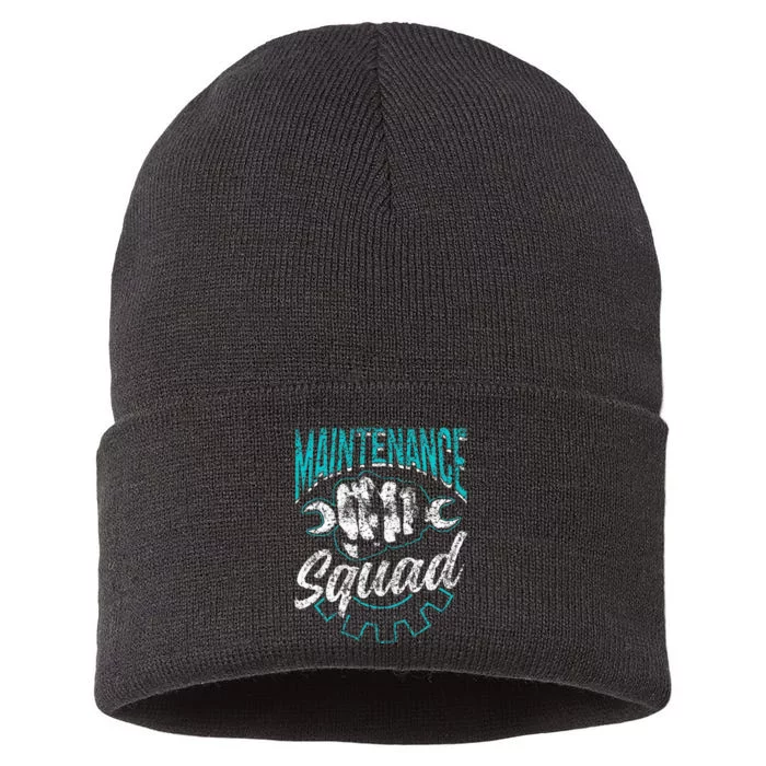 Maintenance Squad Technician Worker Maintenance Man Sustainable Knit Beanie