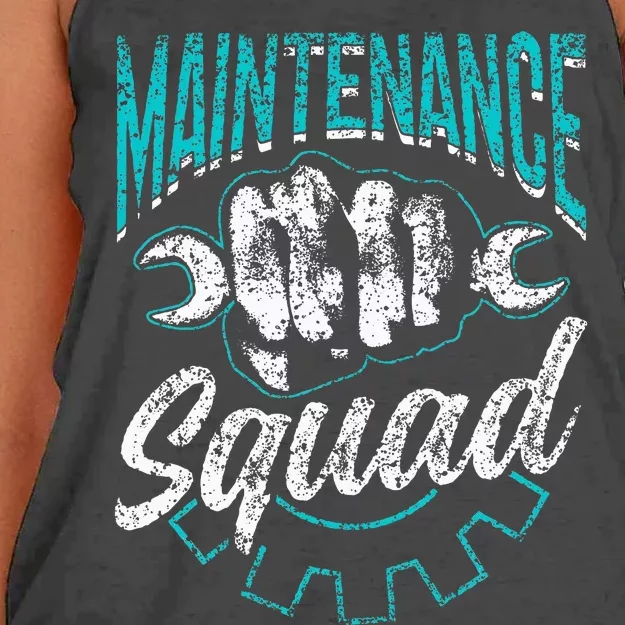 Maintenance Squad Technician Worker Maintenance Man Women's Knotted Racerback Tank