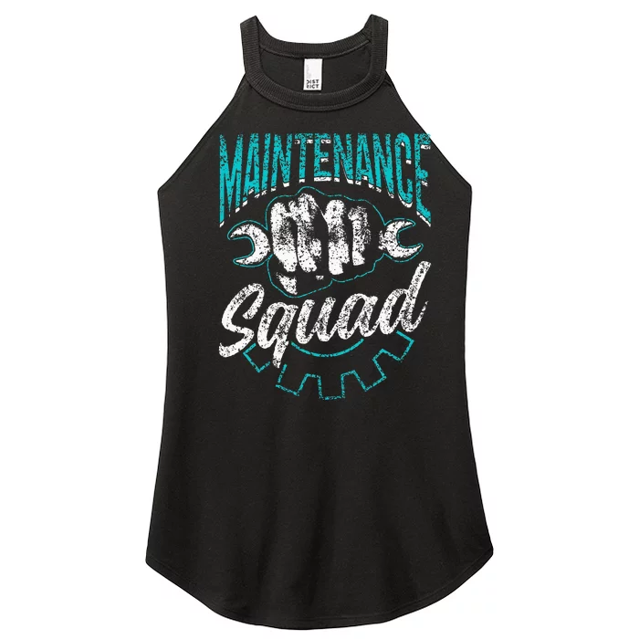 Maintenance Squad Technician Worker Maintenance Man Women’s Perfect Tri Rocker Tank