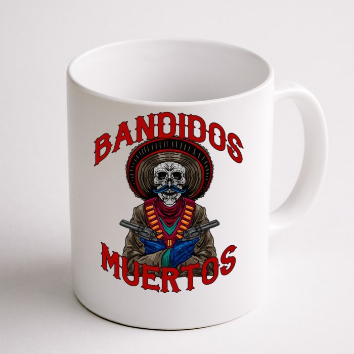 Mexican Skull Tequila Bandito Cool Skeleton Charro Gift Idea Front & Back Coffee Mug