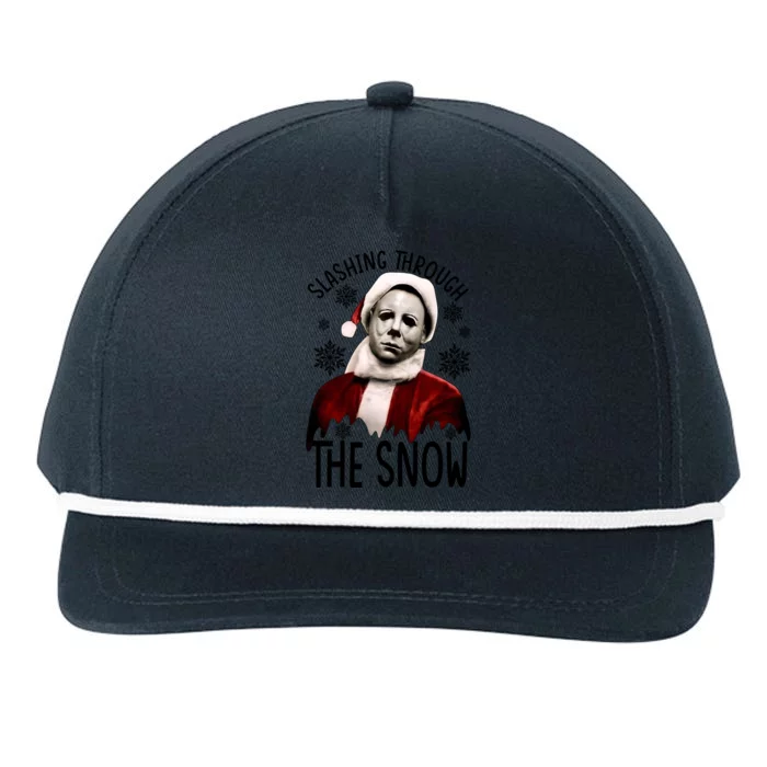 Myers Slashing Through The Snow Horror Christmas Snapback Five-Panel Rope Hat