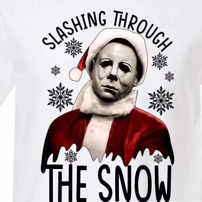 Myers Slashing Through The Snow Horror Christmas Garment-Dyed Heavyweight T-Shirt