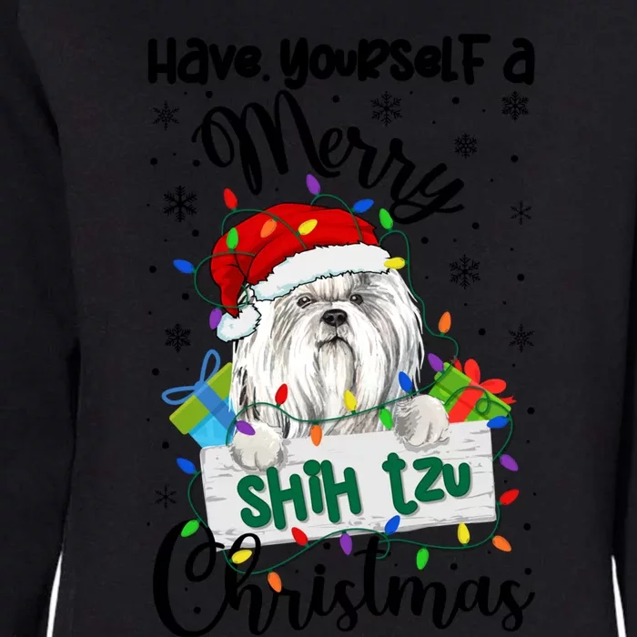 Merry Shih Tzu Christmas Shih Tzu Xmas Party Gift Womens California Wash Sweatshirt