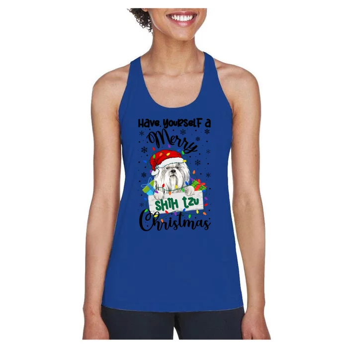 Merry Shih Tzu Christmas Shih Tzu Xmas Party Gift Women's Racerback Tank