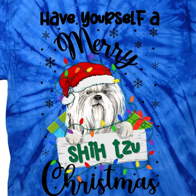 Merry Shih Tzu Christmas Shih Tzu Xmas Party Gift Tie-Dye T-Shirt